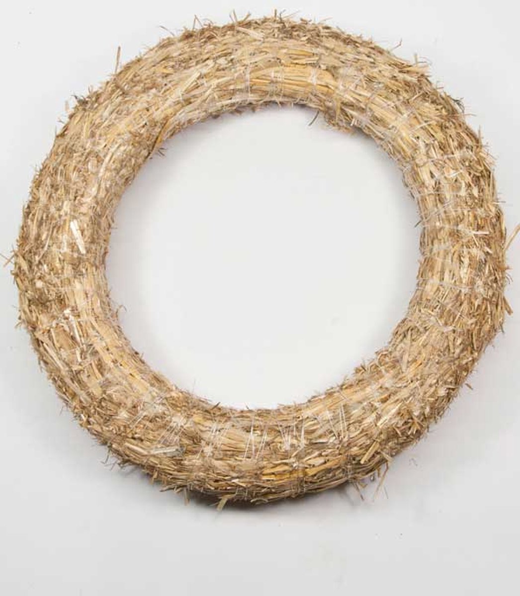 Stro kerstkrans/strokrans om te decoreren | 25 x 5 cm | DIY kransen | Deurkransen/strokransen | kerstversiering